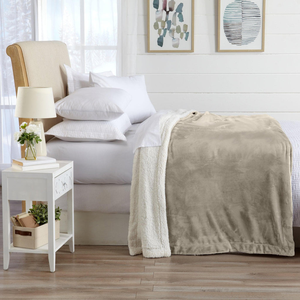 Velvet Plush Sherpa Luxury Bed Blanket - Kinsley Collection