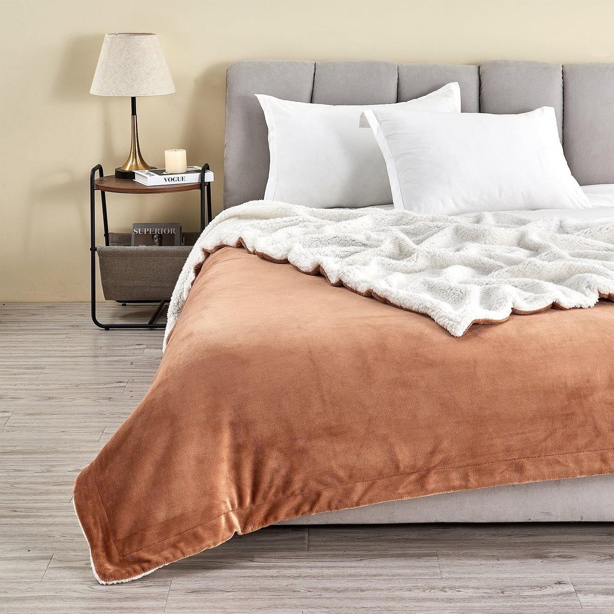 Velvet Plush Sherpa Luxury Bed Blanket - Kinsley Collection