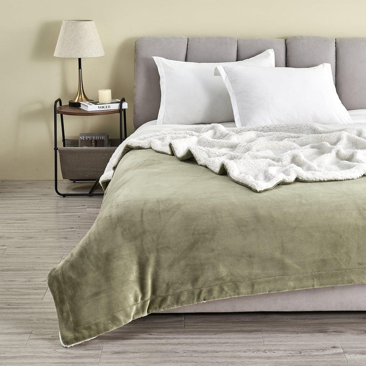 Velvet Plush Sherpa Luxury Bed Blanket - Kinsley Collection