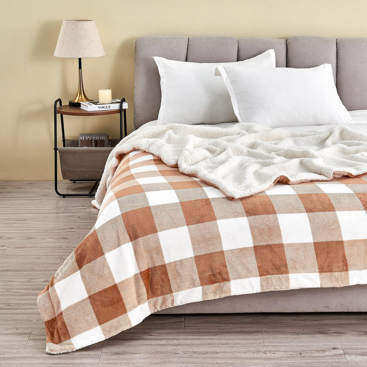 Velvet Plush Sherpa Luxury Bed Blanket - Kinsley Collection