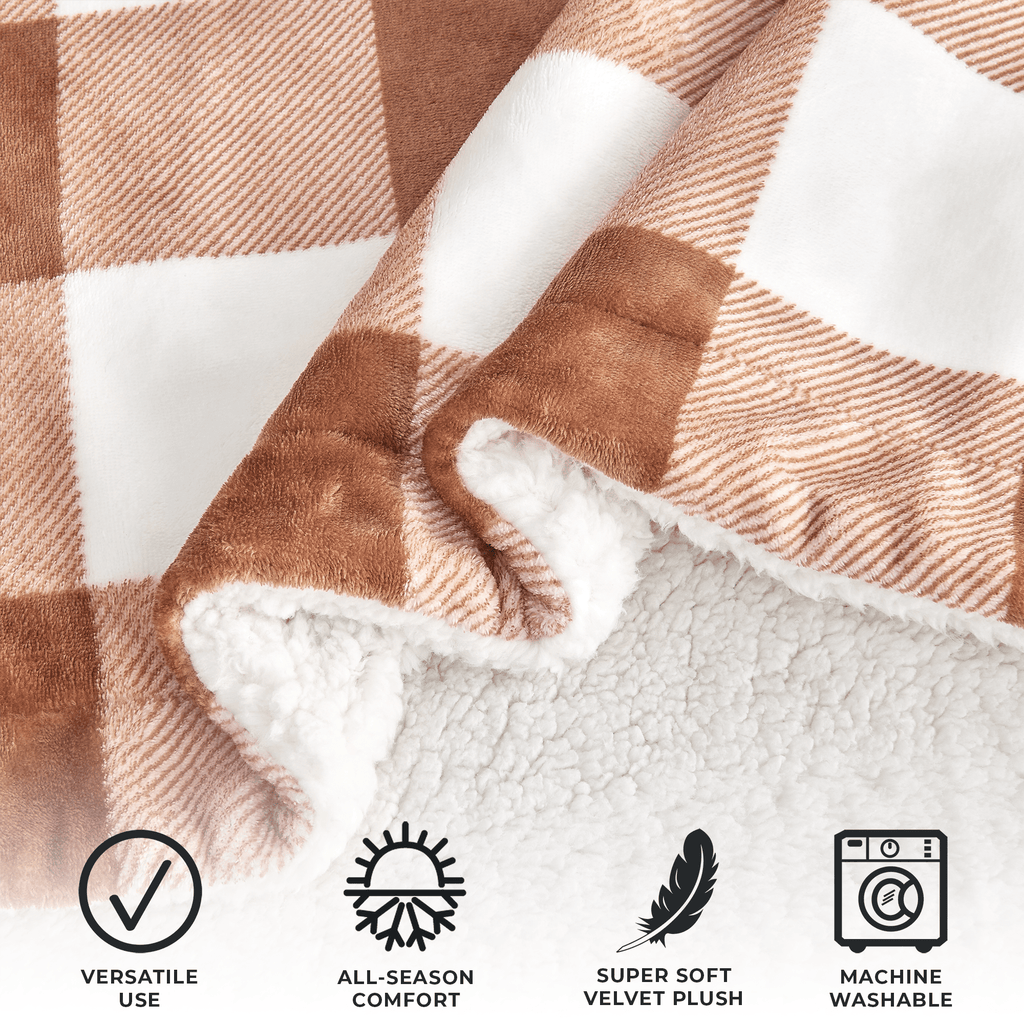Velvet Plush Sherpa Luxury Bed Blanket - Kinsley Collection