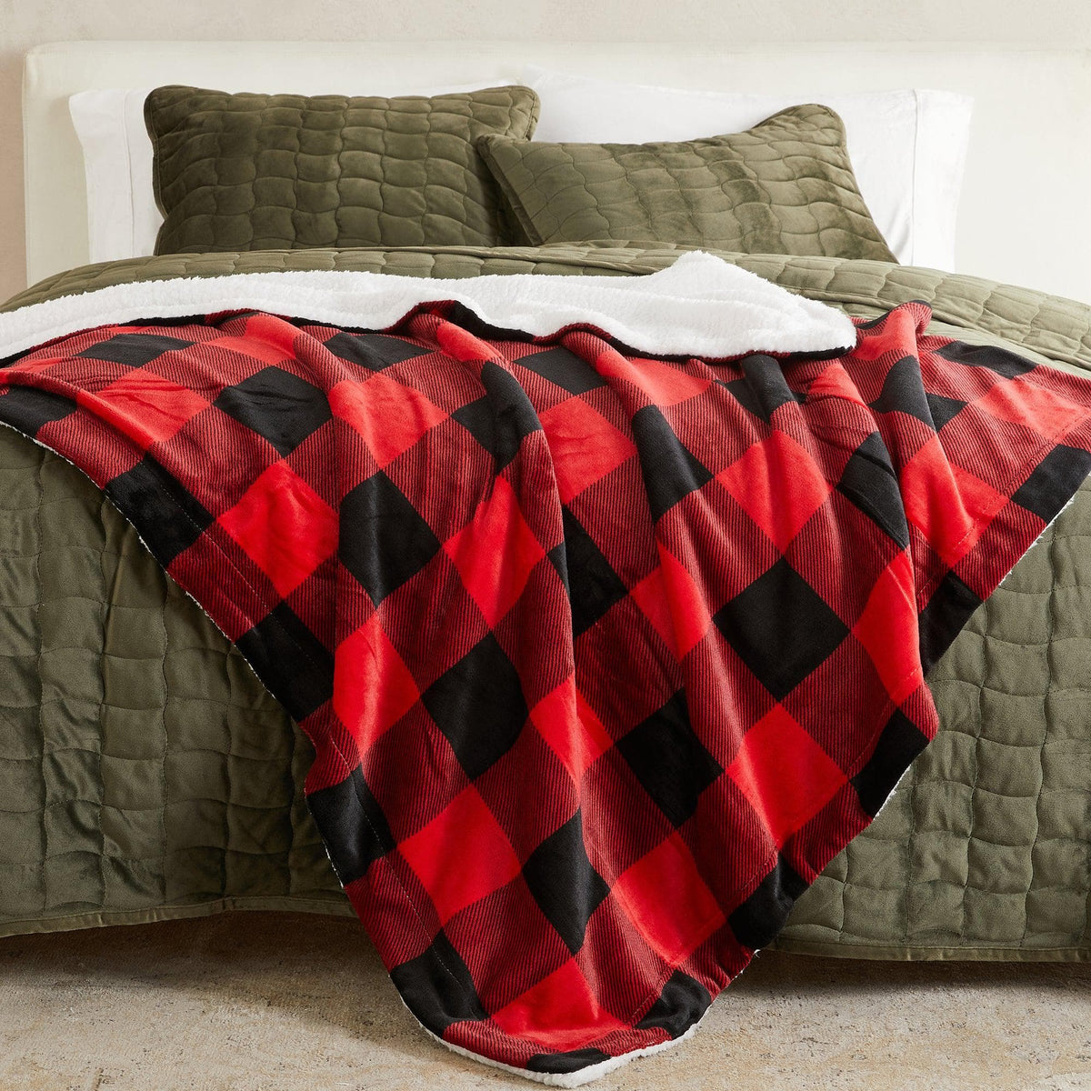 Velvet Plush Sherpa Luxury Bed Blanket - Kinsley Collection